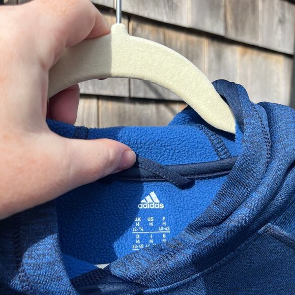 ADIDAS "Climawarm" Hooded Sweatshirt, Fleece-Lined, Blue, Medium - Picture 5 of 5